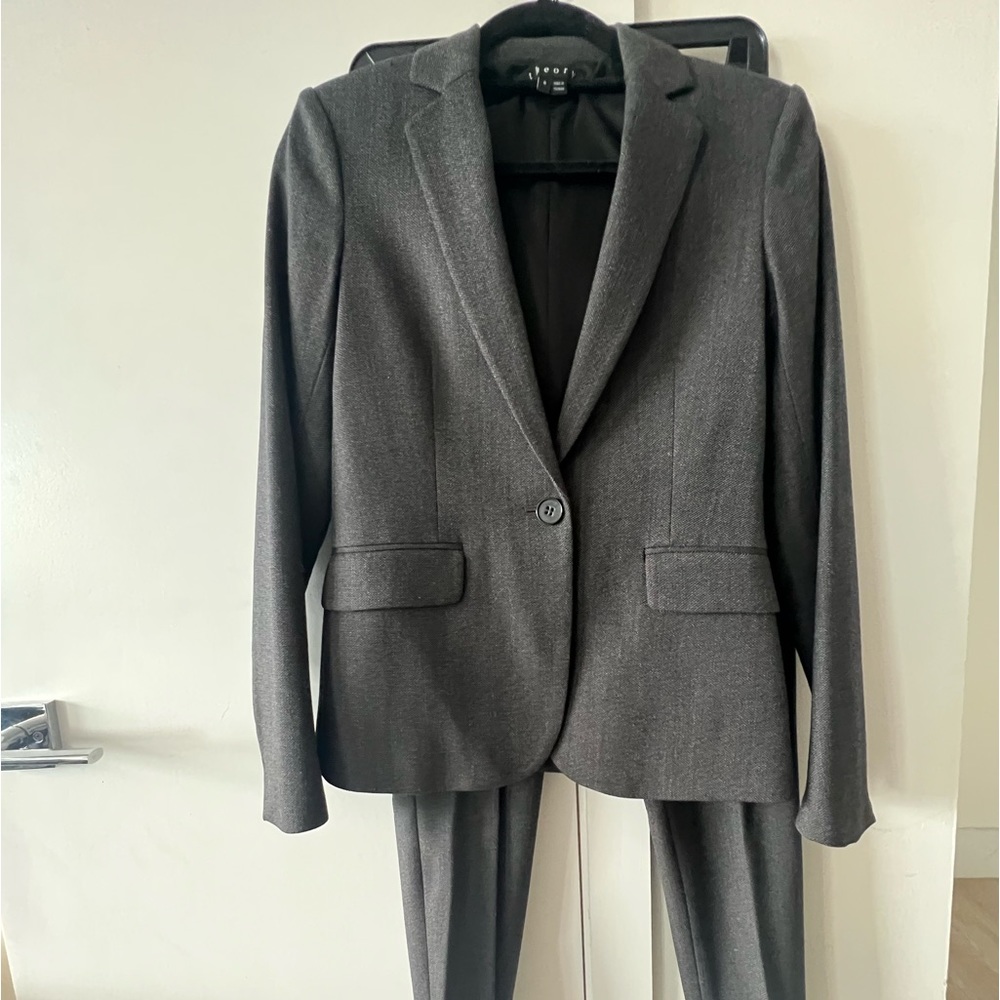 Theory Gray Wool Suit (Blazer and Pants)